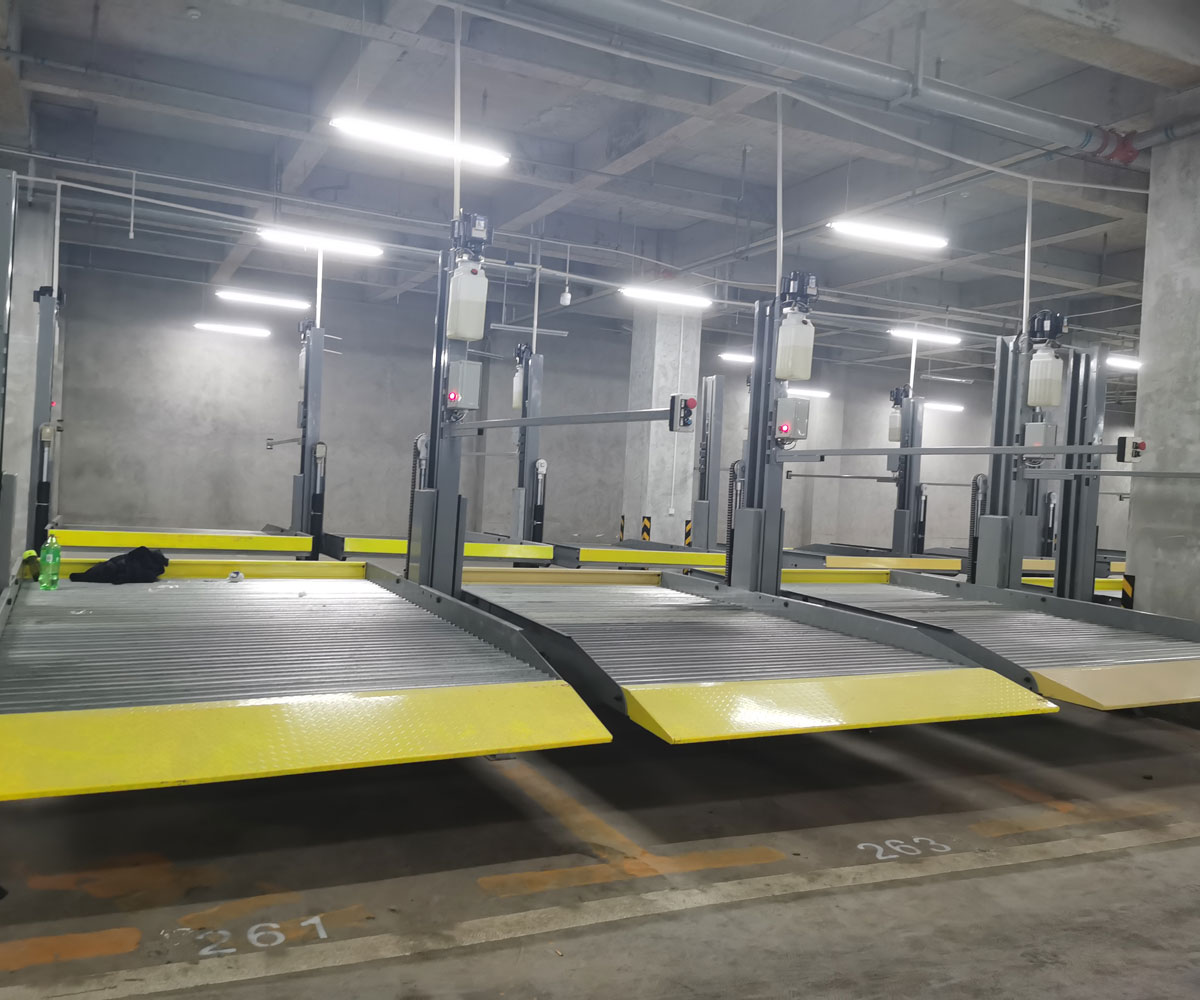 两层简易升降机械停车场回收